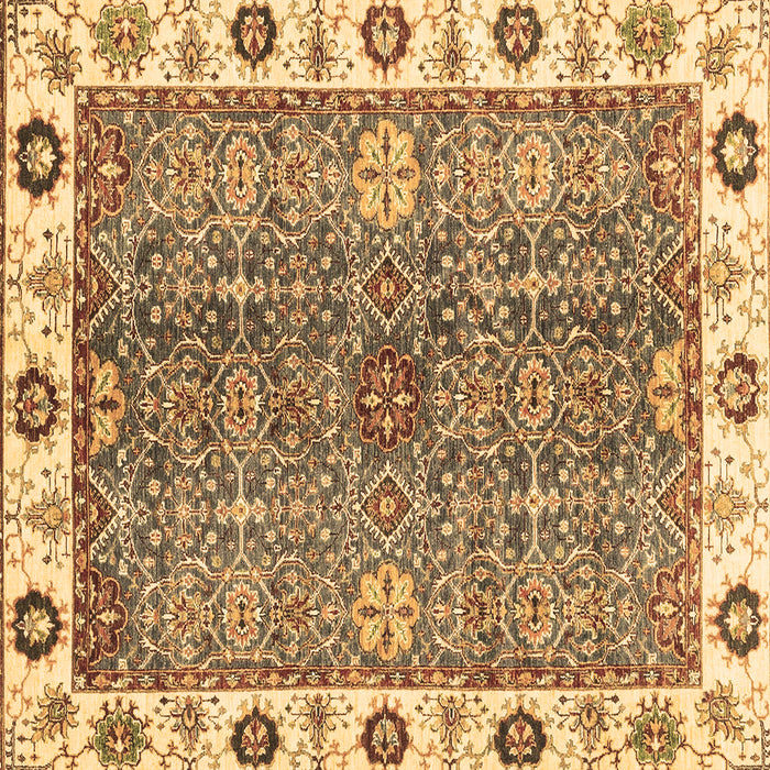 Square Machine Washable Oriental Brown Traditional Rug, wshabs3535brn