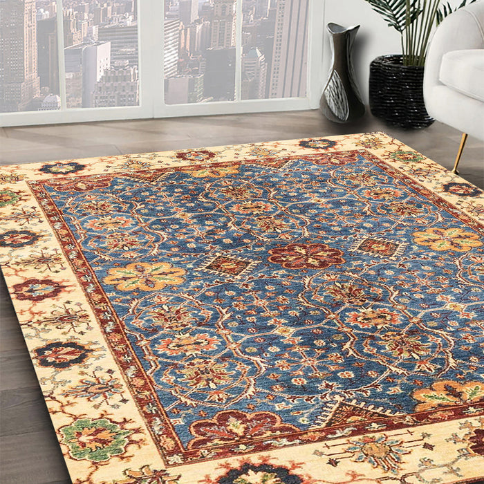 Machine Washable Abstract Chestnut Brown Rug in a Family Room, wshabs3535