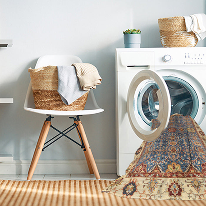 Machine Washable Abstract Chestnut Brown Rug in a Washing Machine, wshabs3535