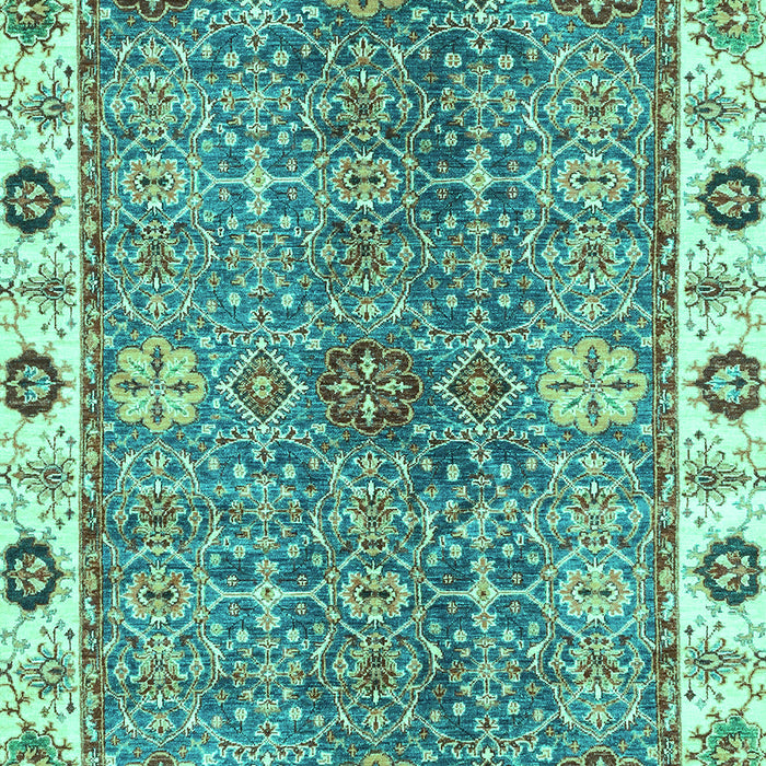 Machine Washable Oriental Turquoise Traditional Area Rugs, wshabs3535turq