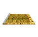 Sideview of Machine Washable Oriental Yellow Traditional Rug, wshabs3535yw