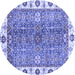 Round Oriental Blue Traditional Rug, abs3535blu