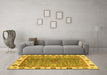 Machine Washable Oriental Yellow Traditional Rug in a Living Room, wshabs3535yw