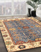 Abstract Chestnut Brown Oriental Rug in Family Room, abs3535