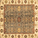 Square Oriental Brown Traditional Rug, abs3535brn