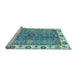 Sideview of Machine Washable Oriental Light Blue Traditional Rug, wshabs3535lblu