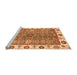 Sideview of Machine Washable Oriental Orange Traditional Area Rugs, wshabs3535org