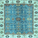 Square Oriental Light Blue Traditional Rug, abs3535lblu