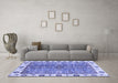 Machine Washable Oriental Blue Traditional Rug in a Living Room, wshabs3535blu