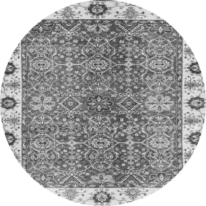 Round Oriental Gray Traditional Rug, abs3535gry