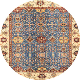 Round Machine Washable Abstract Chestnut Brown Rug, wshabs3535