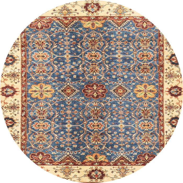 Round Machine Washable Abstract Chestnut Brown Rug, wshabs3535