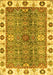 Machine Washable Oriental Yellow Traditional Rug, wshabs3535yw