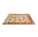 Sideview of Machine Washable Abstract Brown Gold Rug, wshabs3536