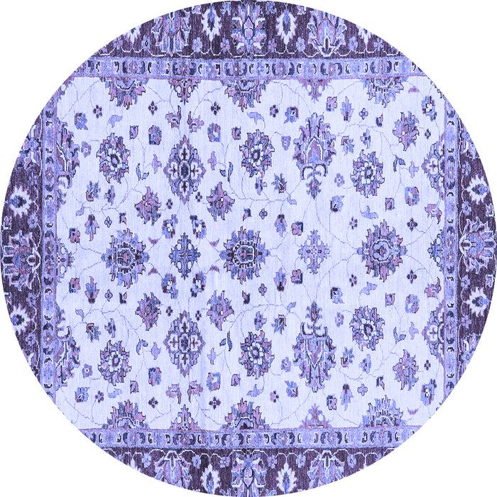 Round Oriental Blue Traditional Rug, abs3536blu
