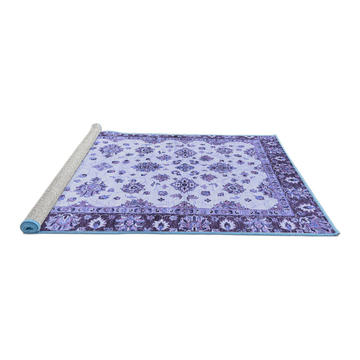 Sideview of Machine Washable Oriental Blue Traditional Rug, wshabs3536blu