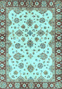 Oriental Light Blue Traditional Rug, abs3536lblu