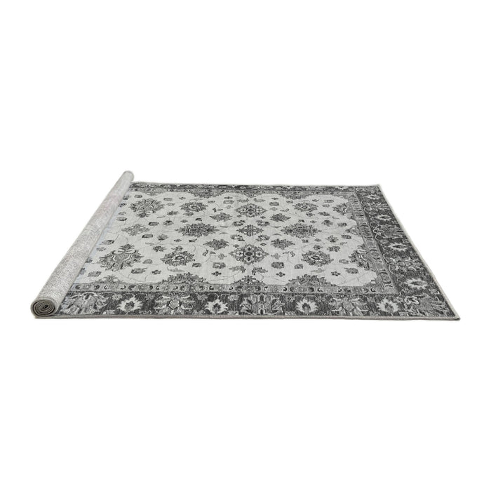 Sideview of Machine Washable Oriental Gray Traditional Rug, wshabs3536gry