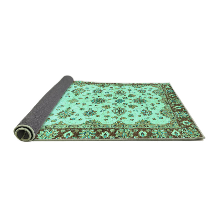 Sideview of Oriental Turquoise Traditional Rug, abs3536turq