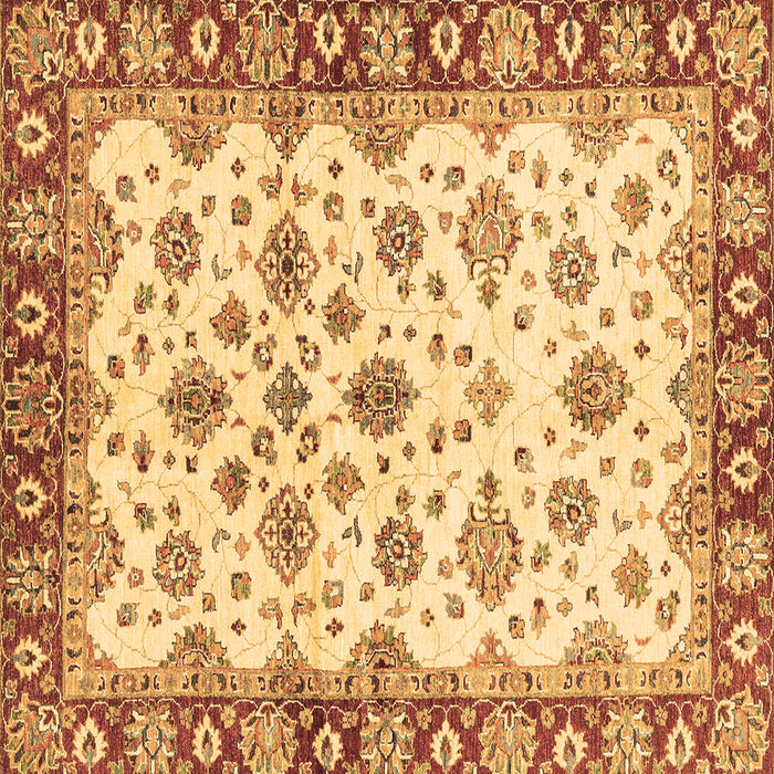Square Oriental Brown Traditional Rug, abs3536brn