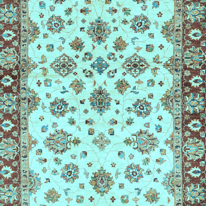 Machine Washable Oriental Light Blue Traditional Rug, wshabs3536lblu