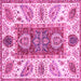 Square Abstract Pink Modern Rug, abs3537pnk