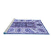 Sideview of Machine Washable Abstract Blue Modern Rug, wshabs3537blu