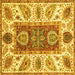 Square Machine Washable Abstract Yellow Modern Rug, wshabs3537yw