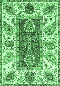 Abstract Emerald Green Modern Rug, abs3537emgrn