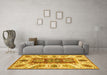 Machine Washable Abstract Yellow Modern Rug in a Living Room, wshabs3537yw