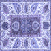 Square Abstract Blue Modern Rug, abs3537blu