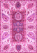 Machine Washable Abstract Pink Modern Rug, wshabs3537pnk