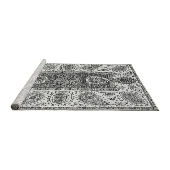 Sideview of Machine Washable Abstract Gray Modern Rug, wshabs3537gry
