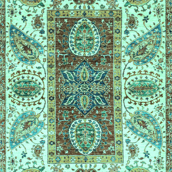 Machine Washable Abstract Turquoise Modern Area Rugs, wshabs3537turq