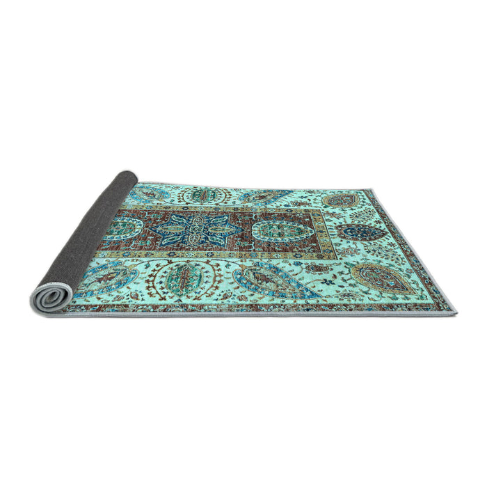 Sideview of Abstract Light Blue Modern Rug, abs3537lblu