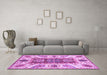 Machine Washable Abstract Purple Modern Area Rugs in a Living Room, wshabs3537pur