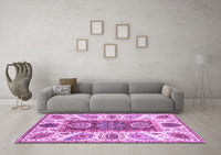 Machine Washable Abstract Purple Modern Rug, wshabs3537pur