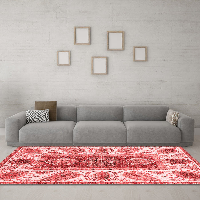 Modern Red Washable Rugs