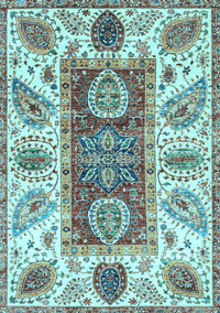 Abstract Light Blue Modern Rug, abs3537lblu