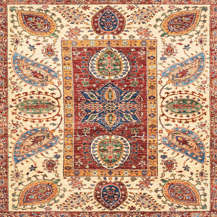 Square Machine Washable Abstract Chestnut Red Rug, wshabs3537