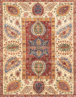 Abstract Chestnut Red Modern Rug, abs3537