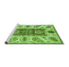 Sideview of Machine Washable Abstract Green Modern Area Rugs, wshabs3537grn