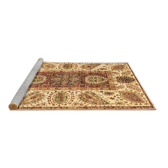 Sideview of Machine Washable Abstract Brown Modern Rug, wshabs3537brn