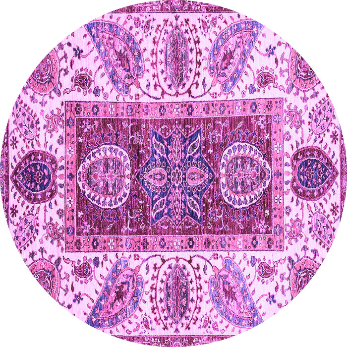 Round Machine Washable Abstract Purple Modern Area Rugs, wshabs3537pur