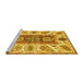 Sideview of Machine Washable Abstract Yellow Modern Rug, wshabs3537yw