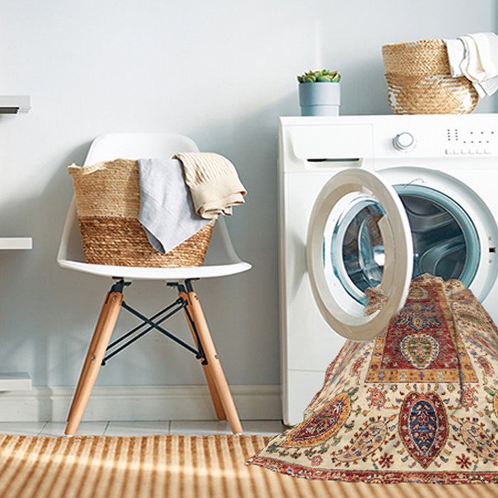 Machine Washable Abstract Chestnut Red Rug in a Washing Machine, wshabs3537