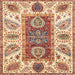 Square Abstract Chestnut Red Modern Rug, abs3537