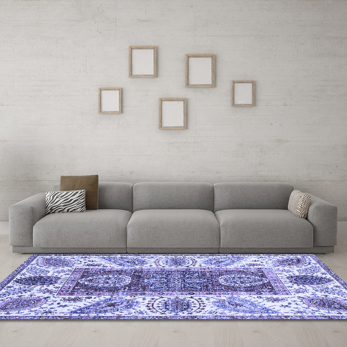 Machine Washable Abstract Blue Modern Rug in a Living Room, wshabs3537blu