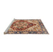 Sideview of Machine Washable Abstract Brown Red Rug, wshabs3538