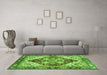 Machine Washable Persian Green Traditional Area Rugs in a Living Room,, wshabs3538grn